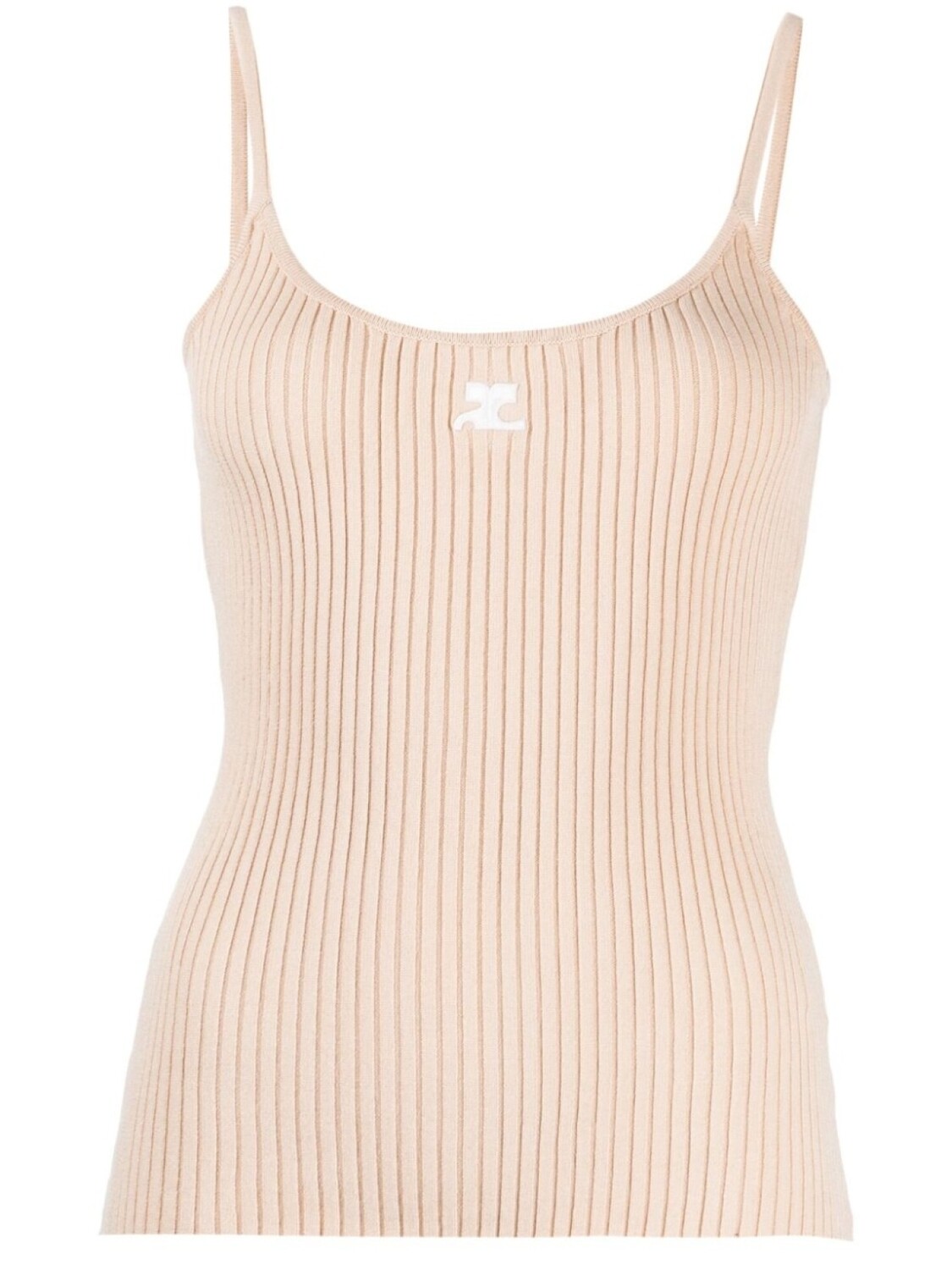 

Courrèges топ с тисненым логотипом, коричневый