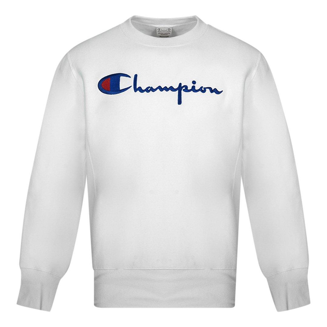Белый свитшот с логотипом Script Champion, белый свитшот женский champion белый