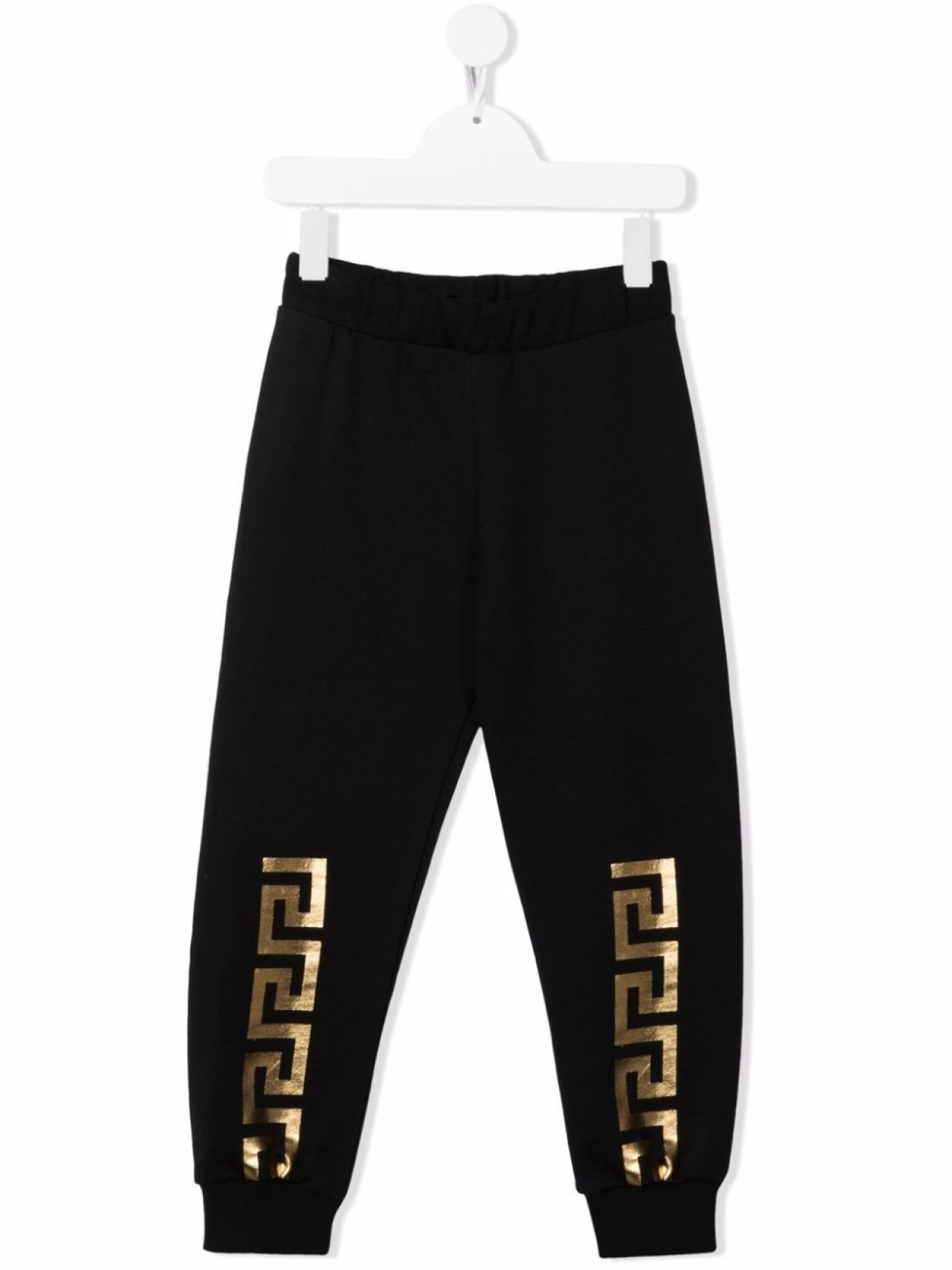 

Спортивные брюки с принтом Greca и логотипом Versace Kids, черный