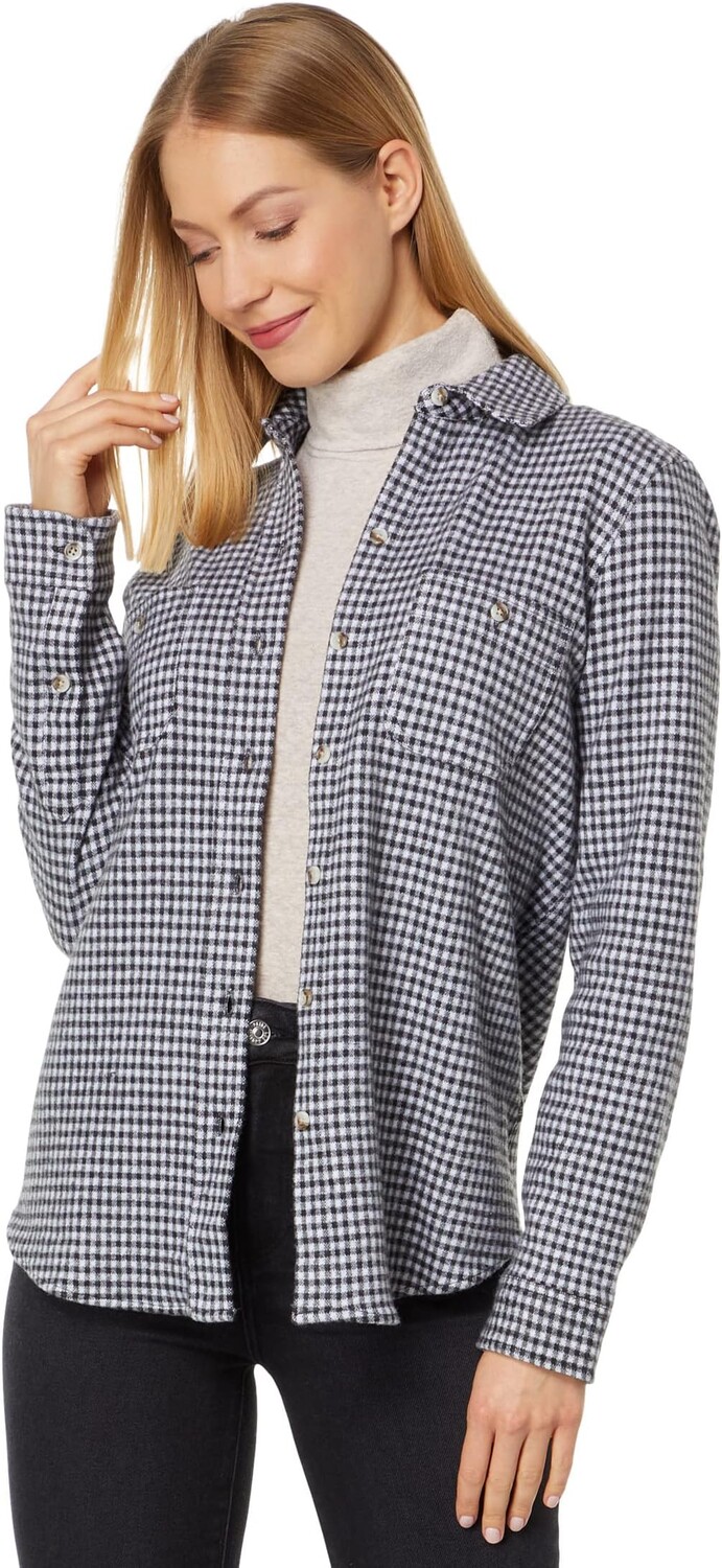 

Легендарная рубашка-свитер Faherty, цвет White/Black Gingham
