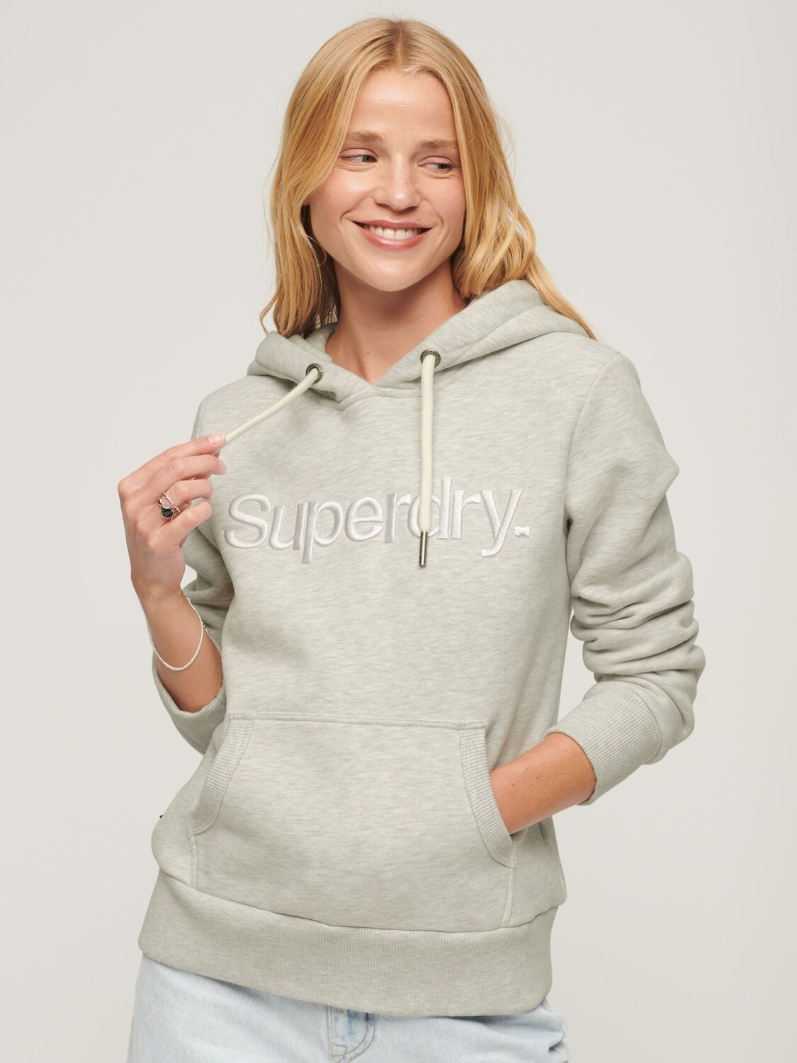 

Толстовка с вышитым логотипом в тон Superdry, ледниковый серый мергель