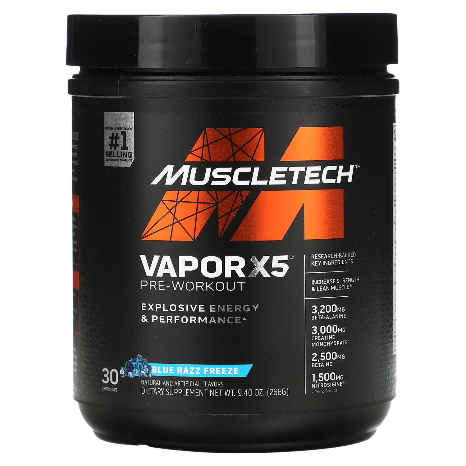 

VaporX5, Next Gen, предтренировочный комплекс, со вкусом Blue Razz Freeze, 266 г (9,40 унции), MuscleTech