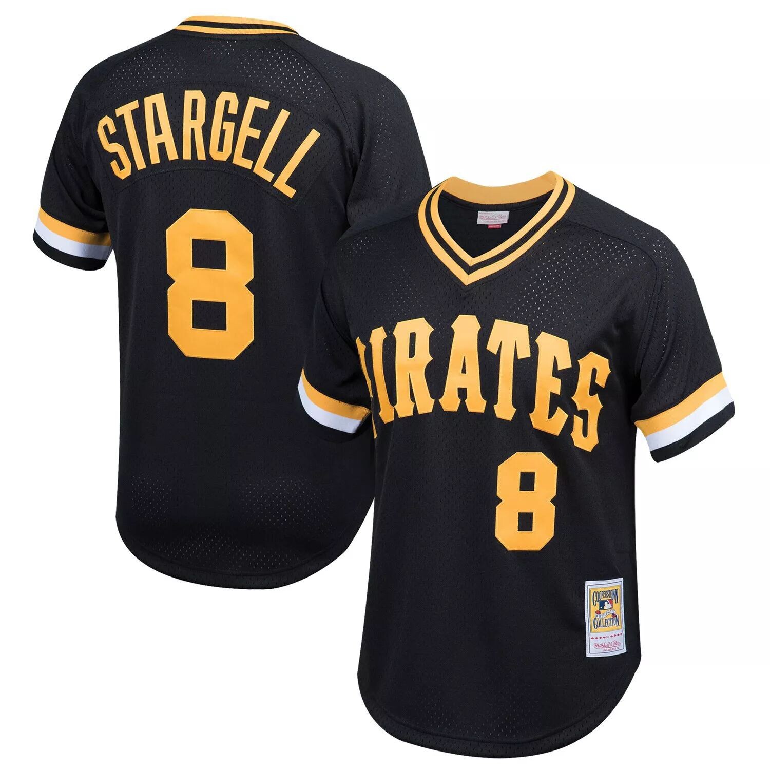 

Молодежная футболка Mitchell & Ness Willie Stargell Black Pittsburgh Pirates Cooperstown Collection с сеткой для тренировки ватина Unbranded