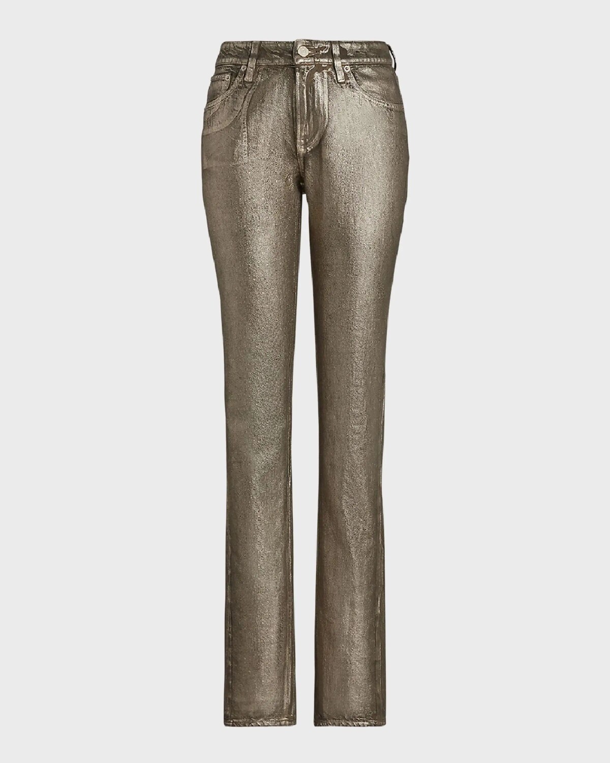 

Узкие джинсы из денима 160 с покрытием Ralph Lauren Collection, бежевый