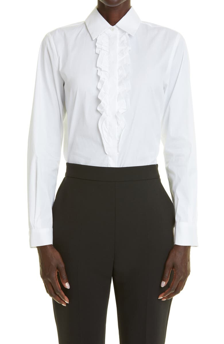 

Рубашка из смесового хлопка с оборками Bergamo MAX MARA