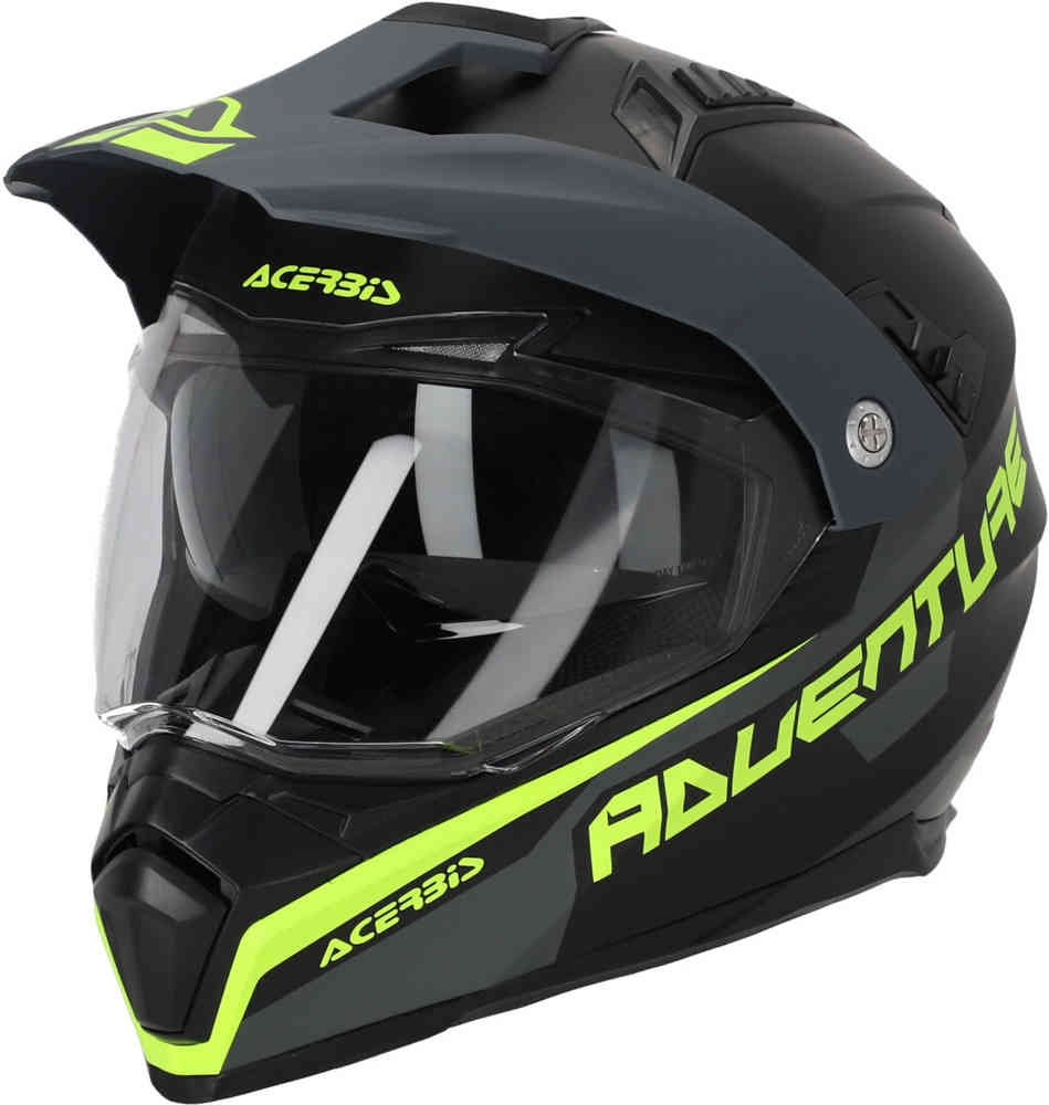 Шлем для мотокросса Flip FS-606 2023 Acerbis, черный/серый x track 2023 шлем для мотокросса acerbis черный неоново зеленый