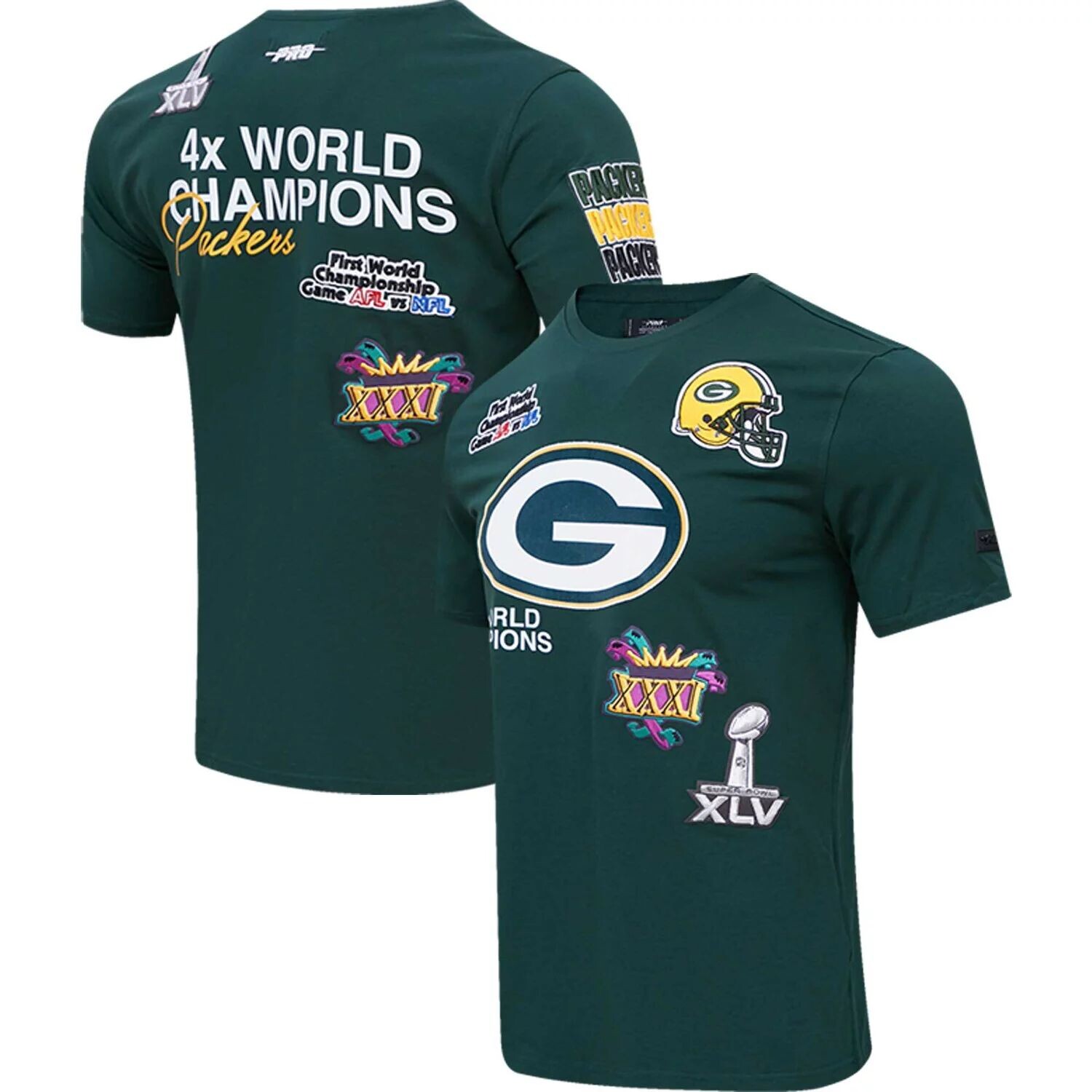 

Мужская зеленая футболка Pro Standard Green Bay Packers Championship, Зеленый