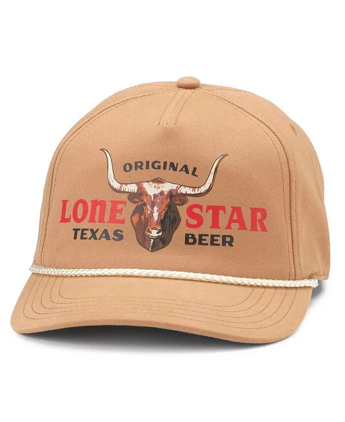 

Мужская коричневая регулируемая шляпа из парусины Lone Star Beer American Needle, коричневый