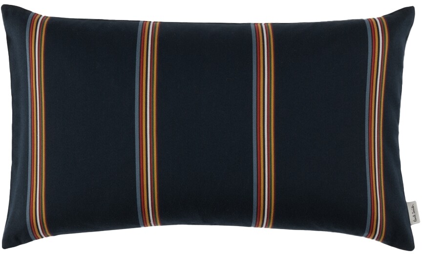 

Темно-синяя подушка с фирменной полоской, синий цвет Paul Smith