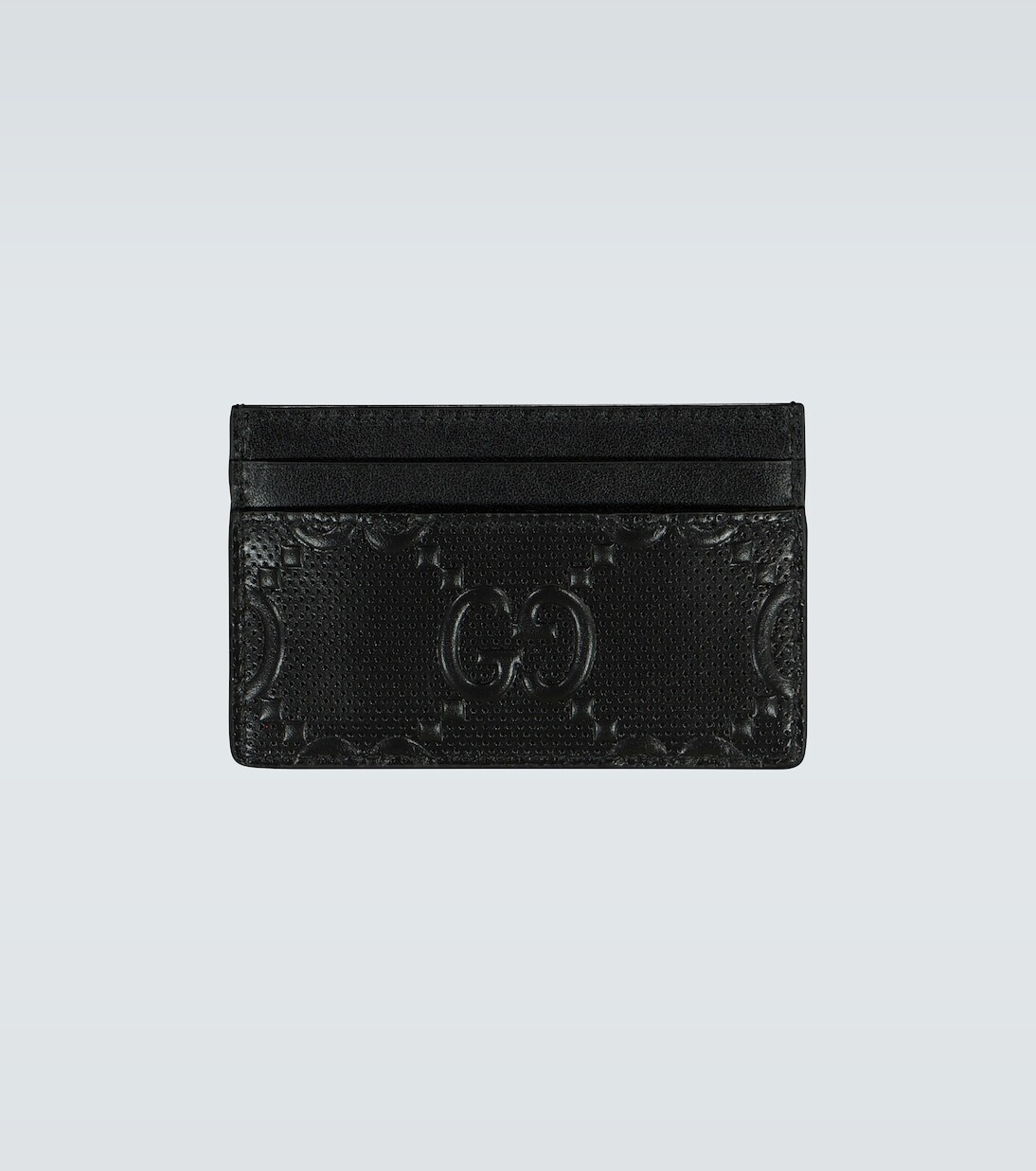 

Картхолдер из кожи с тиснением gg Gucci, черный