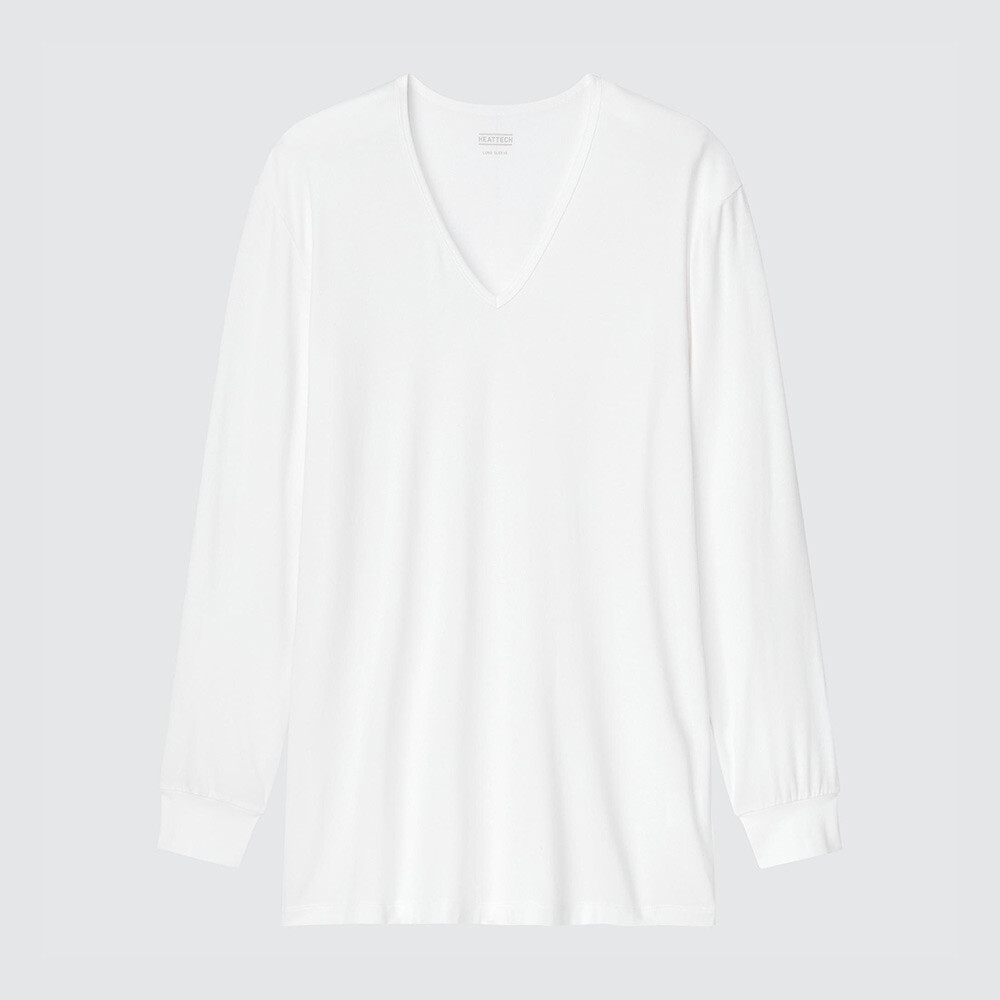 

Мужская футболка Uniqlo HEATTECH теплая, жемчужно-белый