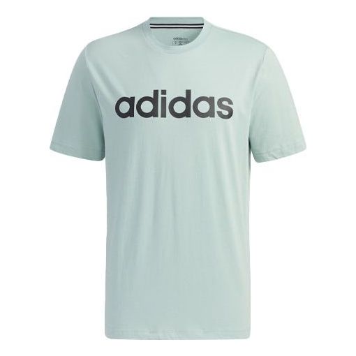 Футболка adidas neo Logo Printing Sports Round Neck Short Sleeve Green, мультиколор