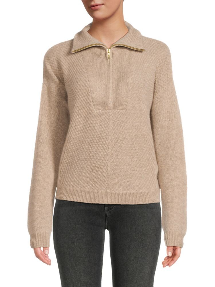 

Свитер на молнии из 100% кашемира Saks Fifth Avenue, цвет Wheat Heather