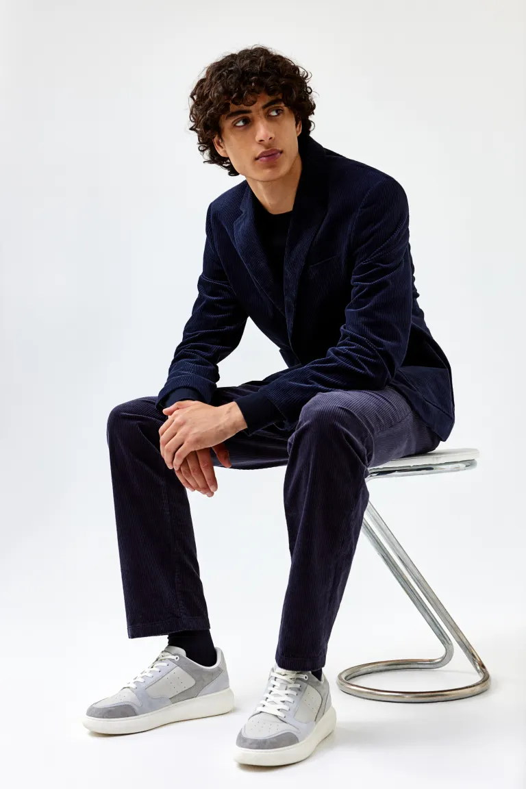 

Вельветовые брюки regular fit H&M, синий