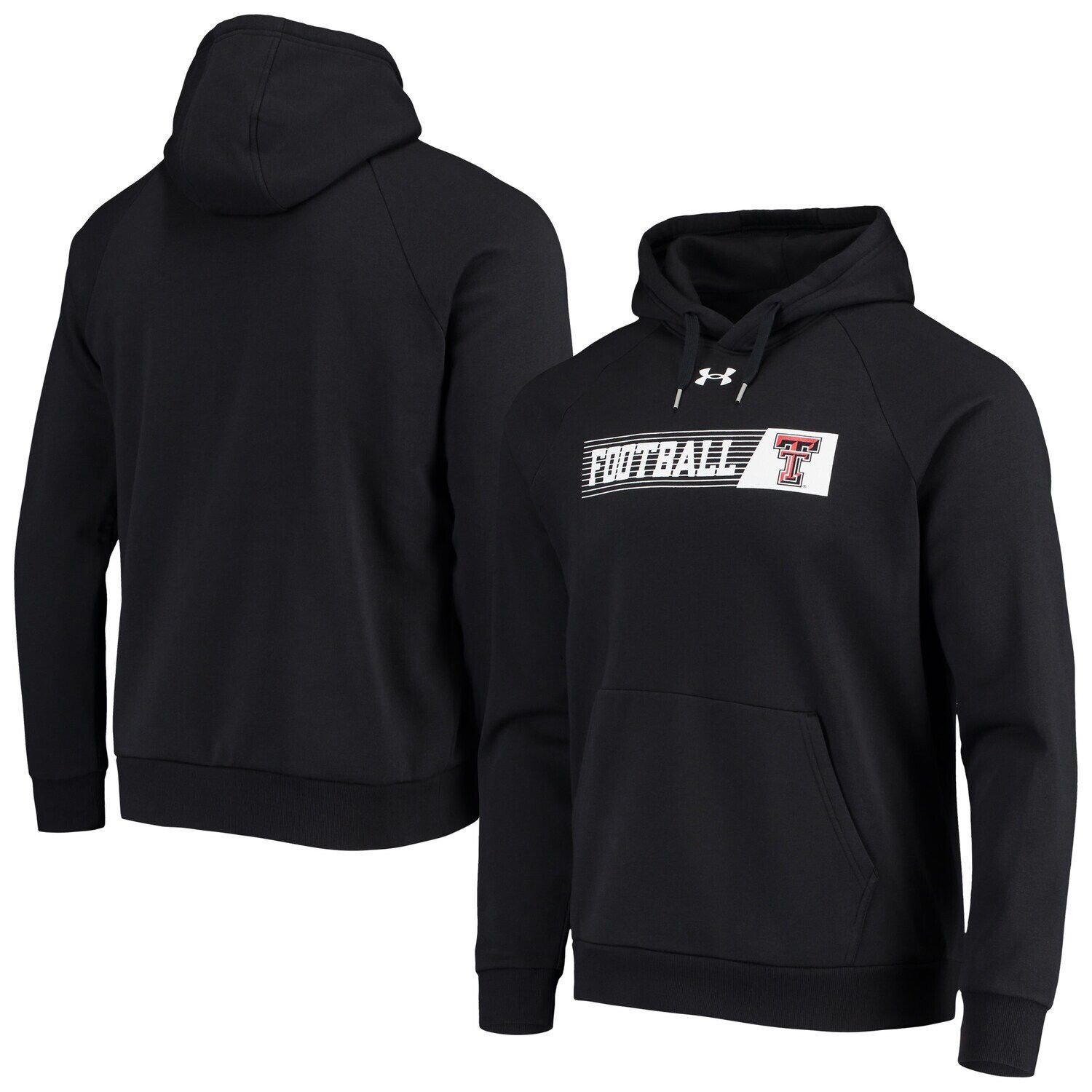 

Мужской черный пуловер с капюшоном Texas Tech Red Raiders 2021 Sideline Football на весь день Under Armour