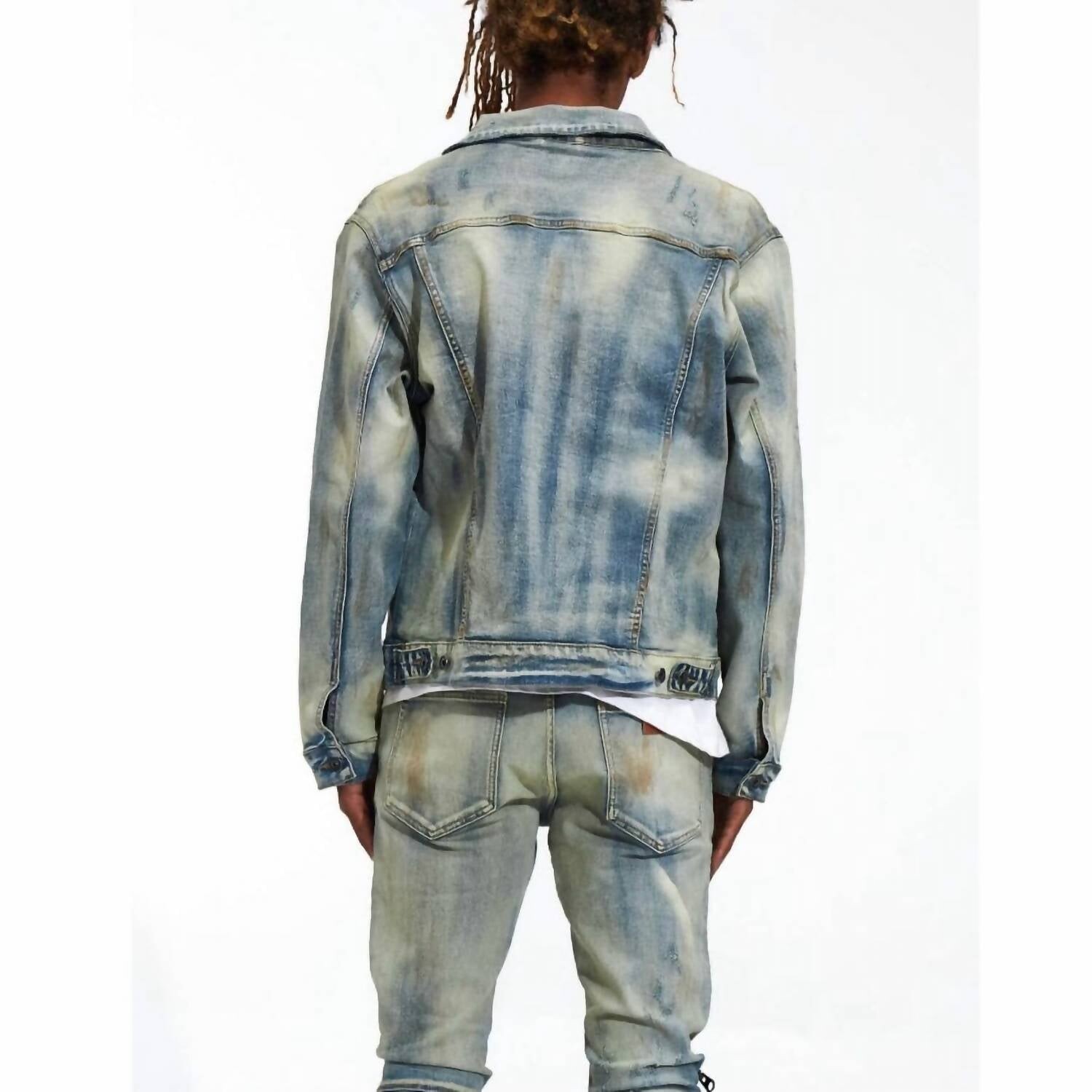 

Мужская джинсовая куртка Bering синего песочного цвета Crysp Denim