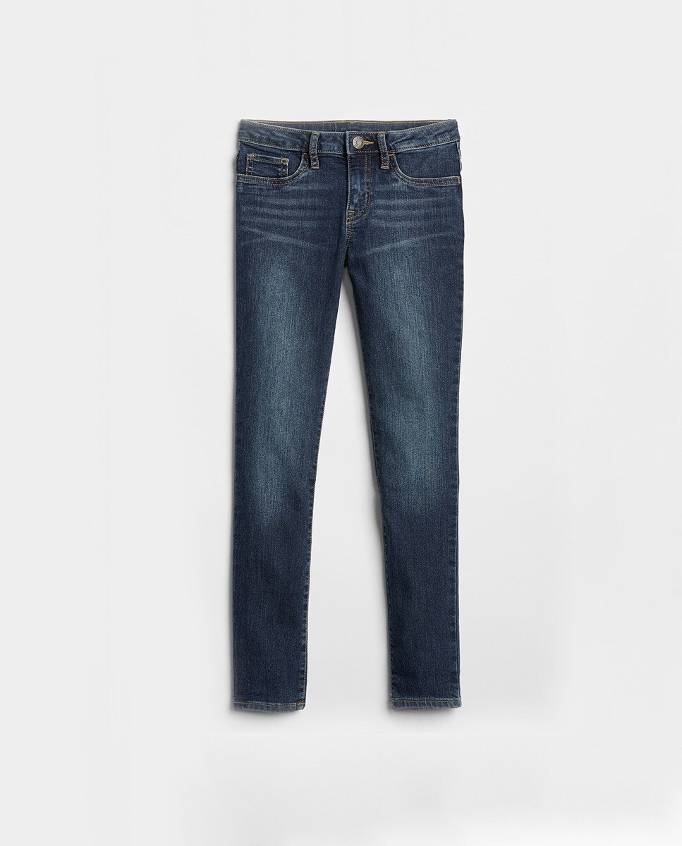 Синие джинсы для девочки из эластичного денима Gap, индиго цена и фото