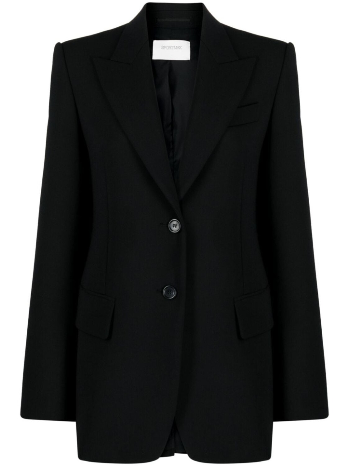 

Sportmax шерстяной однобортный блейзер, черный
