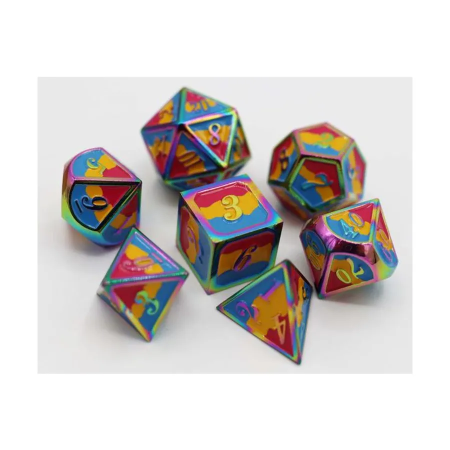 

Металлический поли-набор - Пансексуальная гордость (7), Dice Sets - Pride Dice