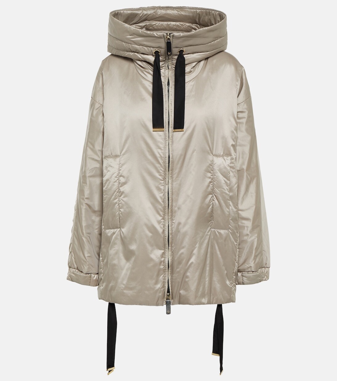 

Пуховик оверсайз Greenfe MAX MARA, серебряный, Серый