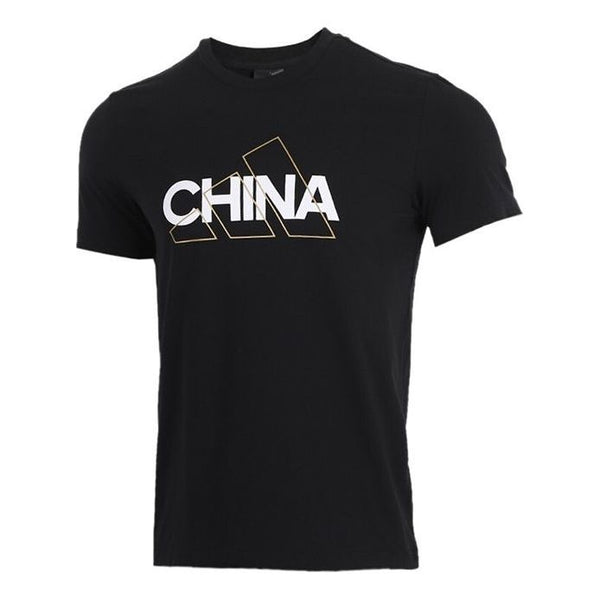 Футболка adidas China Tee Casual Sports Round Neck Breathable Short Sleeve Black, черный