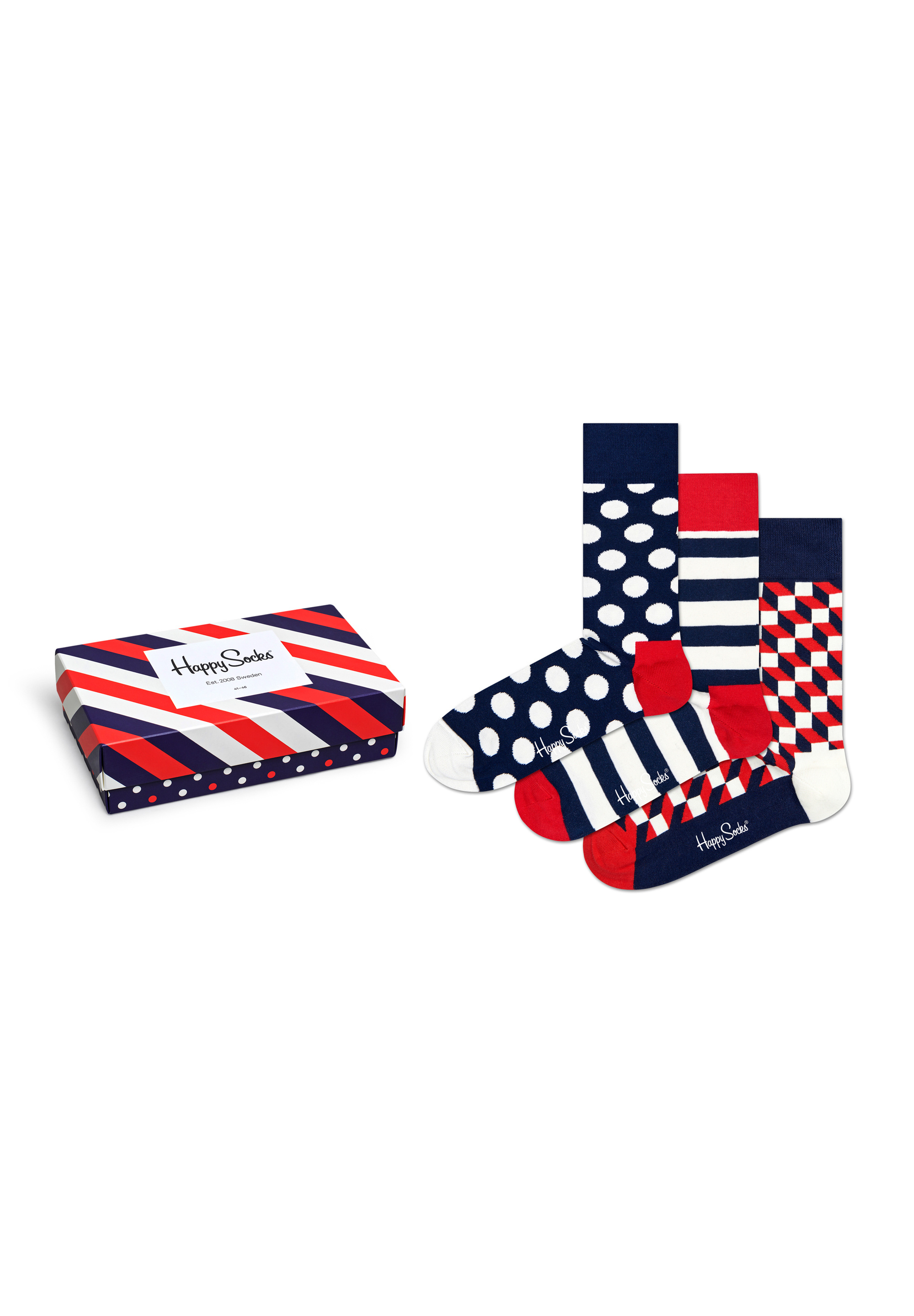 цена Носки Happy Socks 3 Pack Classic Navy Socks Gift Set, цвет multi_coloured