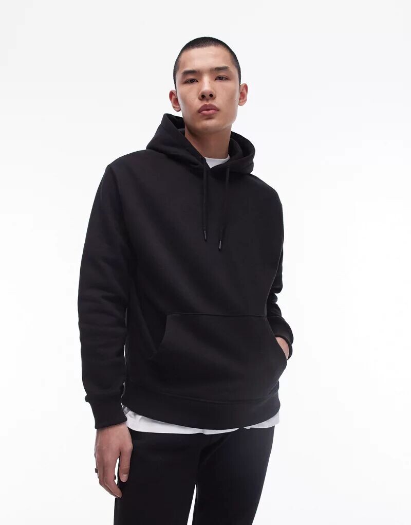 

Черная толстовка приталенного кроя Topman