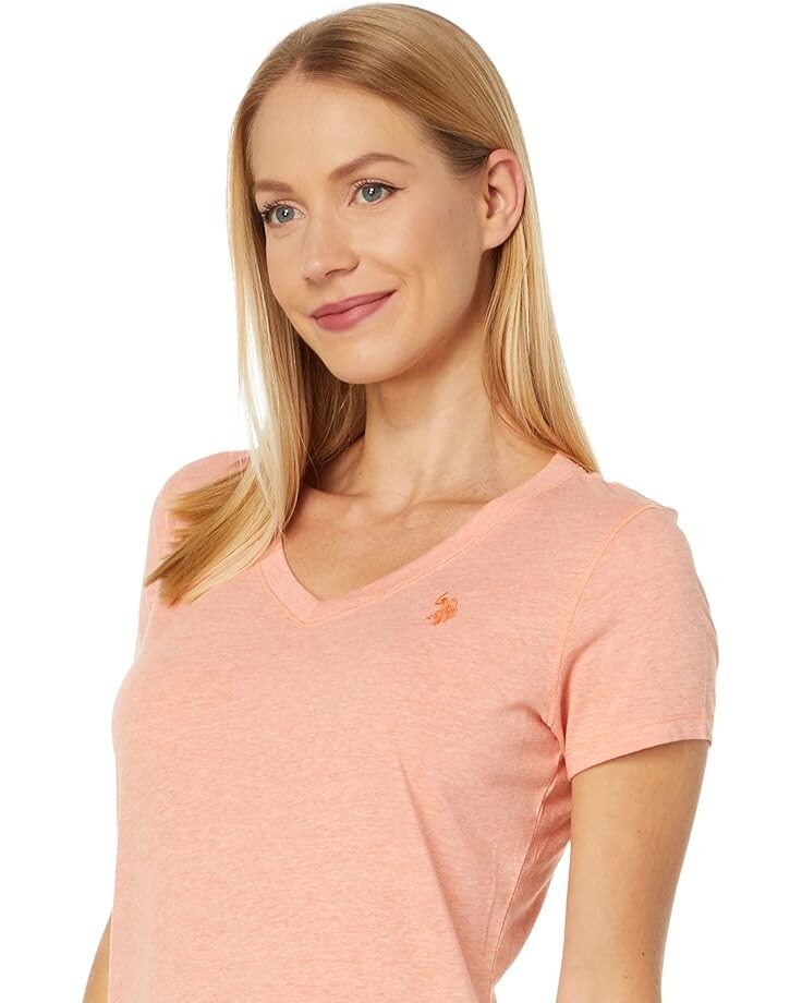 

Футболка U.S. POLO ASSN. Iconic V-Neck Tee, цвет Sunrise Heather