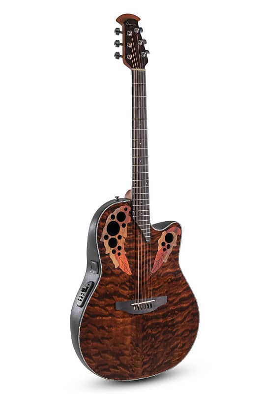Акустическая гитара Ovation CE44P-TGE Exotic Celebrity Elite Plus Selected Figured Top Mid-Depth Lyrachord Body Nato Neck 6-String Acoustic-Electric Guitar w/Gig Bag