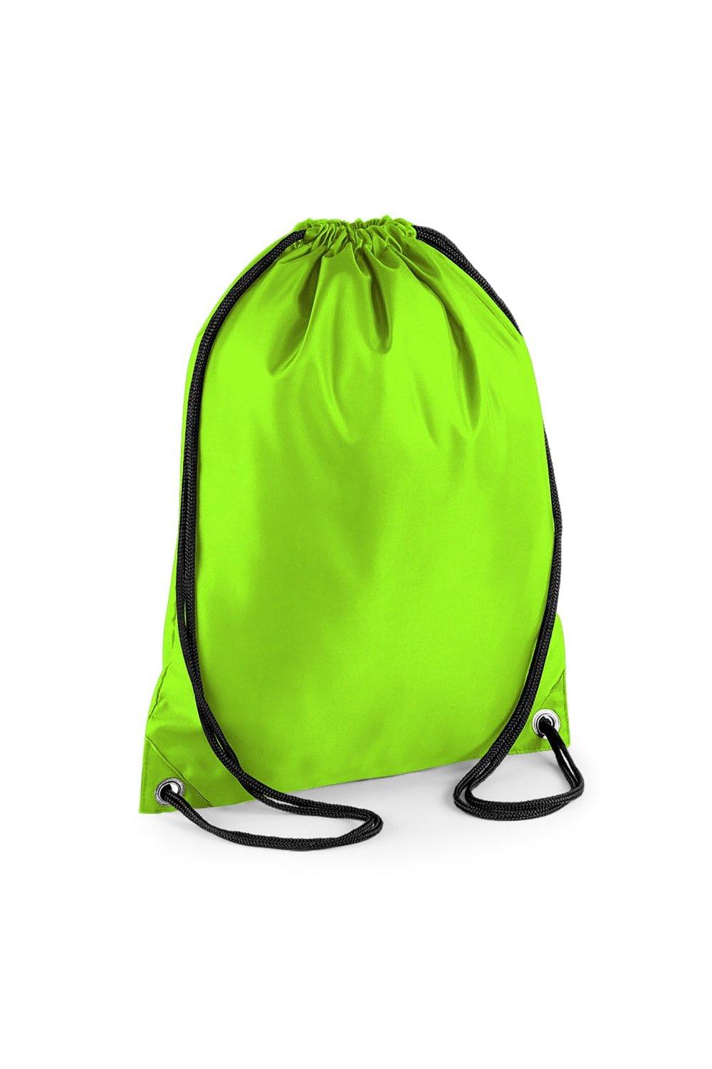 Бюджетная водостойкая спортивная сумка Gymsac на шнурке (11 литров) Bagbase, зеленый защита на решетку радиатора 70 х 65 х 26 см оксфорд черный