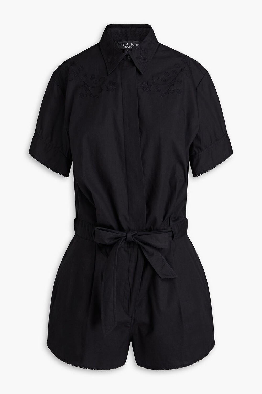 

Комбинезон из хлопка с вышивкой и складками RAG & BONE, черный