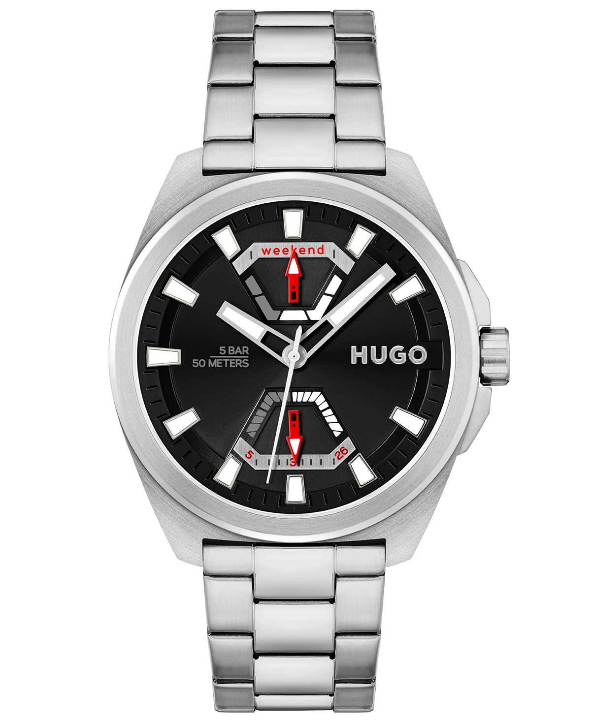 цена Мужские часы Expose с браслетом из нержавеющей стали, 44 мм HUGO