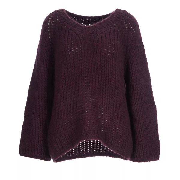 

Пулловер v-neck pullover black berry Ella Silla, фиолетовый