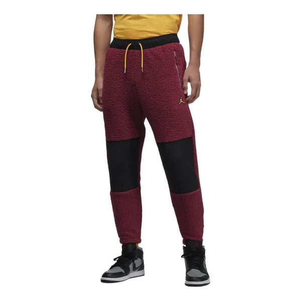 Спортивные штаны Air Jordan Colorblock Embroidered Drawstring Elastic Waistband Bundle Feet Sports Pants Men's Red, красный