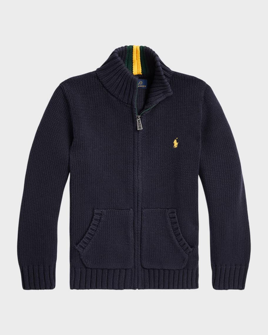 

Свитер крупной вязки на молнии для мальчиков, размер S-XL Ralph Lauren Childrenswear