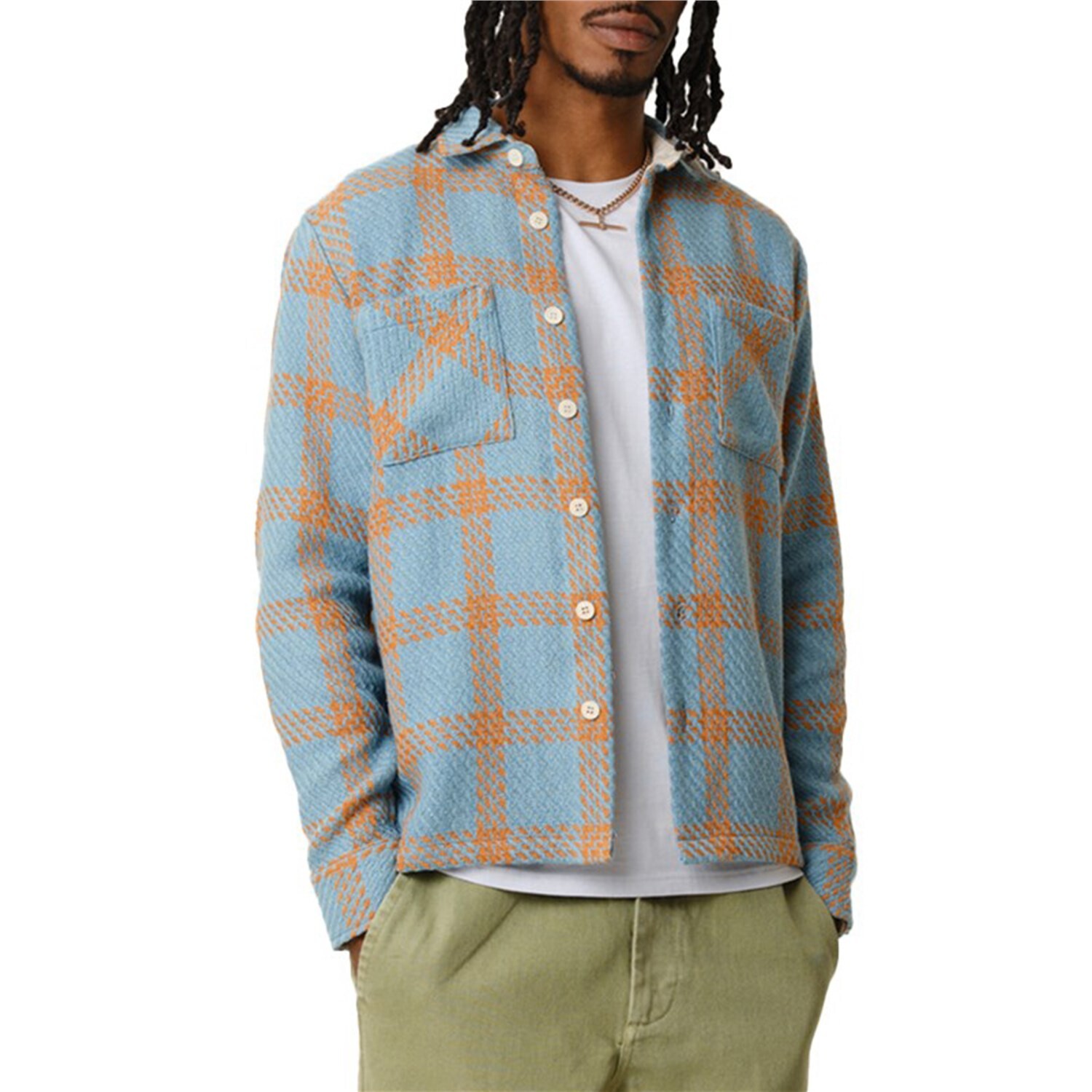 

Рубашка Wax London Whiting Overshirt, цвет Teal/Orange