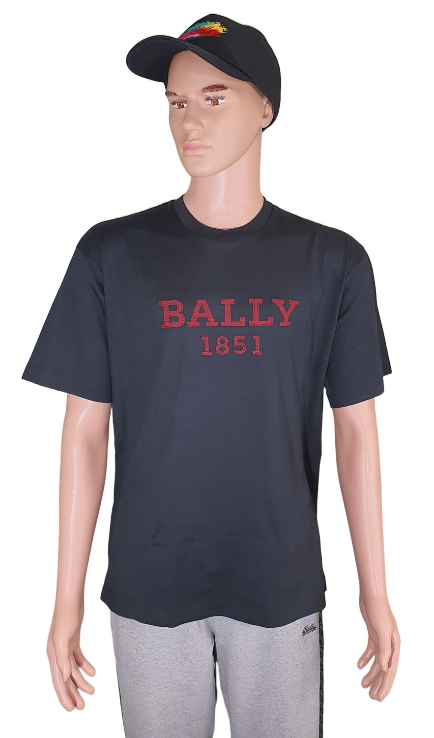 

Мужская футболка с логотипом Bally 6303588 из 100% органического хлопка с чернилами, синий