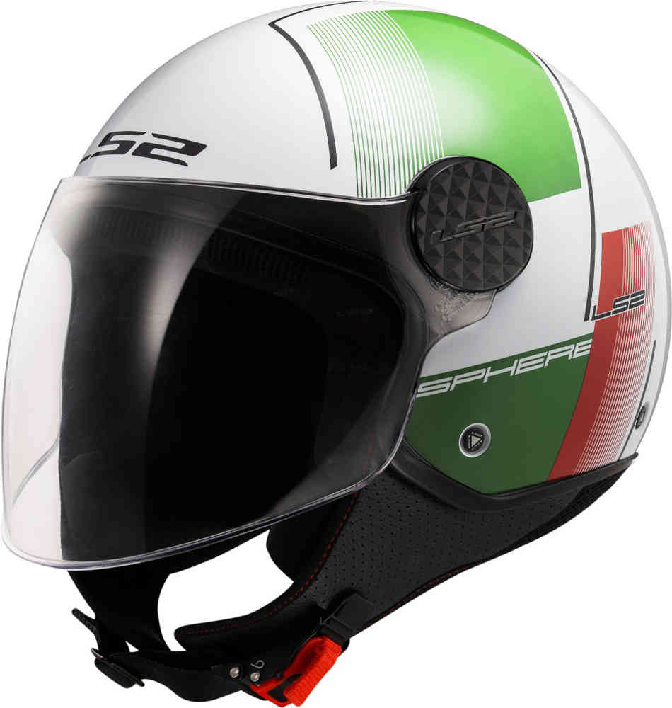 цена OF558 Sphere Lux II Фирменный реактивный шлем LS2, белый/зеленый/красный