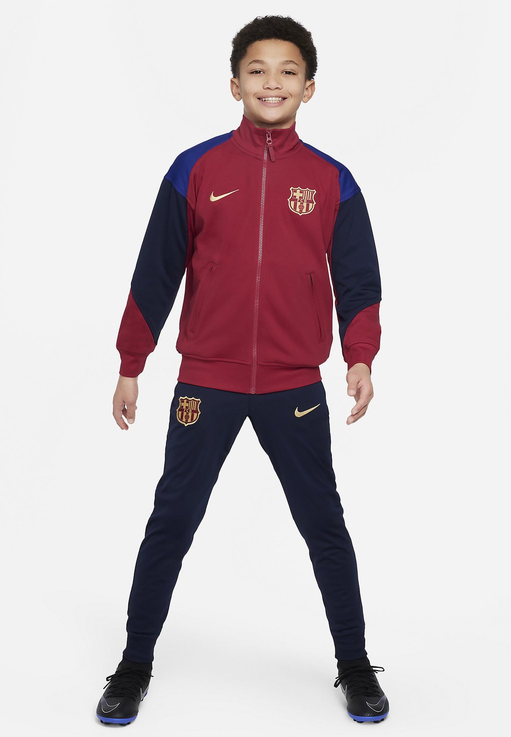 Толстовка F.C. BARCELONA ACADEMY PRO THIRD Nike, цвет noble red obsidian deep royal blue club gold