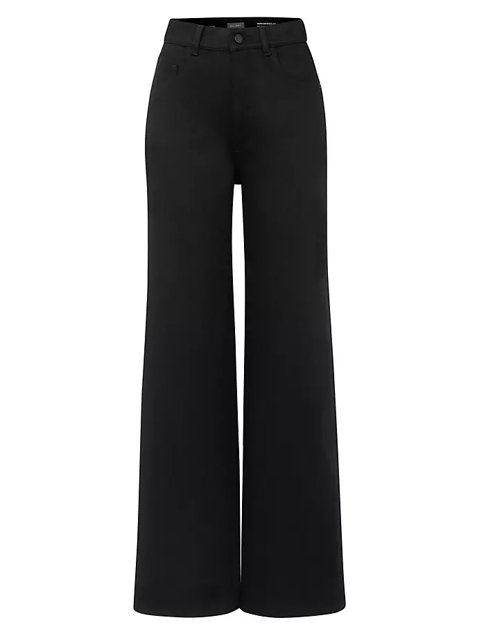 Джинсы Hepburn с широкими штанинами в винтажном стиле Dl1961 Premium Denim, черный