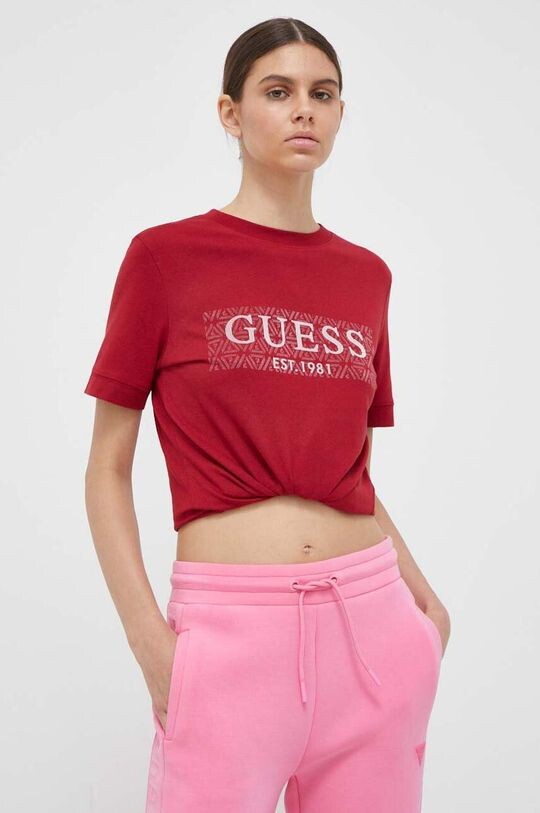 

Футболка из хлопка Guess, красный