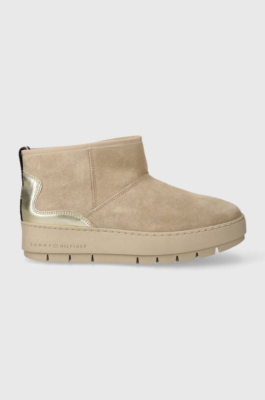 

Кожаные зимние ботинки SNOWBOOT МЕТАЛЛИЧЕСКОЙ ЗАМШИ Tommy Hilfiger, бежевый