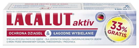 Зубная паста для защиты и активного отбеливания десен (+33%), 100 мл Zdrovit, Lacalut