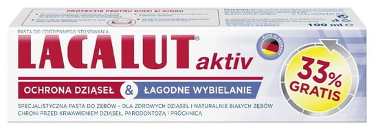 

Зубная паста для защиты и активного отбеливания десен (+33%), 100 мл Zdrovit, Lacalut