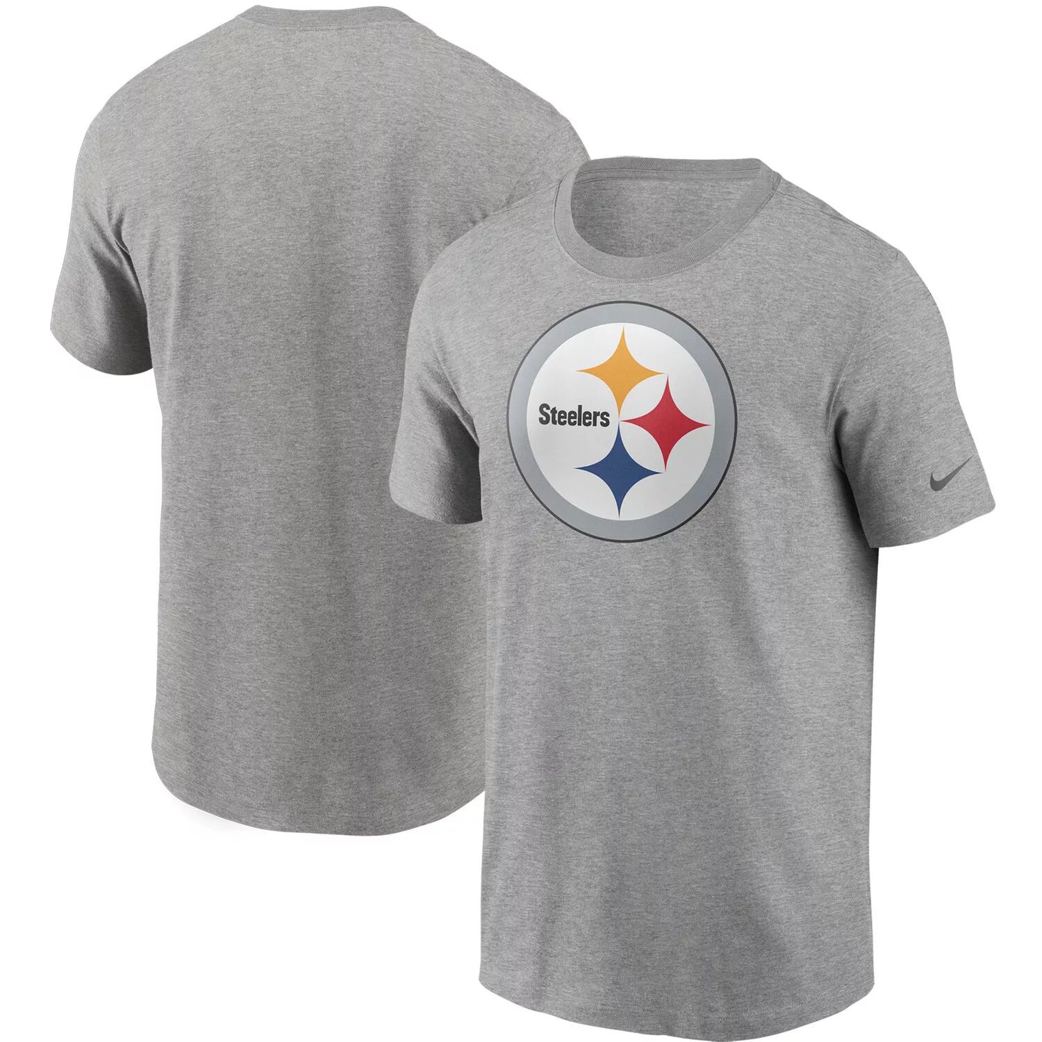 Мужская серая футболка с логотипом Pittsburgh Steelers Primary Nike