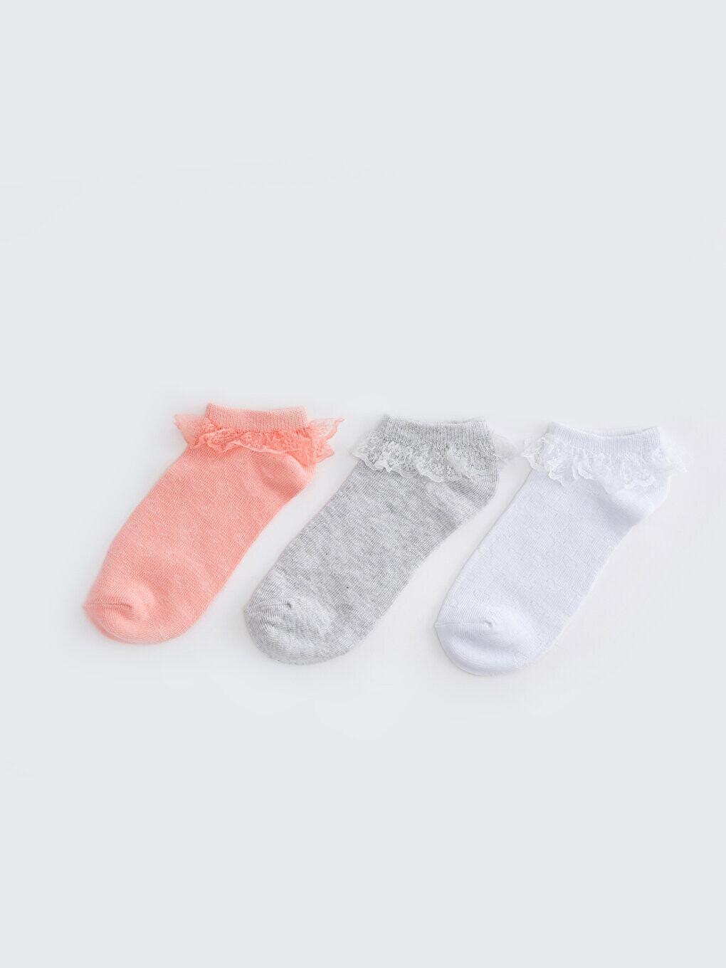 

Носки-пинетки для девочек, 3 предмета, с выкройкой LCW Kids, детский розовый