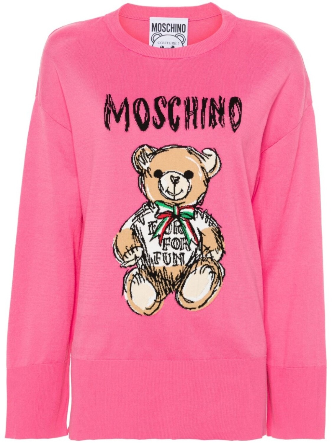 

Moschino джемпер Teddy Bear вязки интарсия, розовый