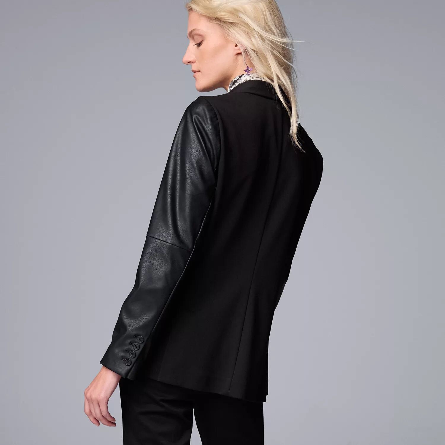 

Женский пиджак Simply Vera Vera Wang из искусственной кожи с рукавами Simply Vera Vera Wang