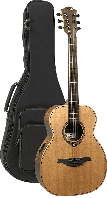 

Акустическая гитара Lag Travel-RCE | Acoustic / Electric Travel Guitar with Red Cedar Top / Khaya Back and Sides. New!