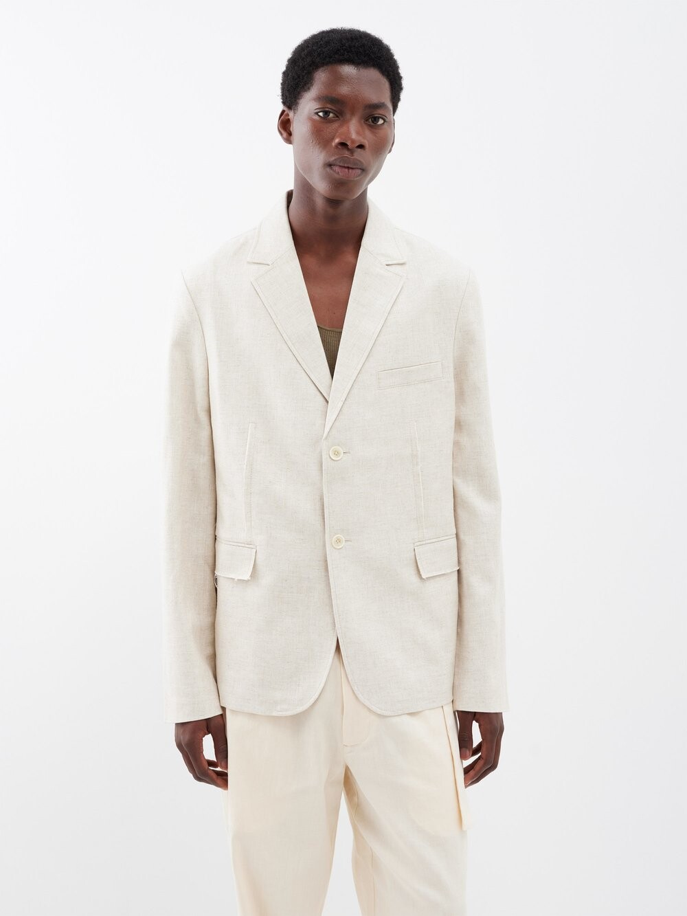

Однобортный блейзер disgreghi из джерси Jacquemus, бежевый